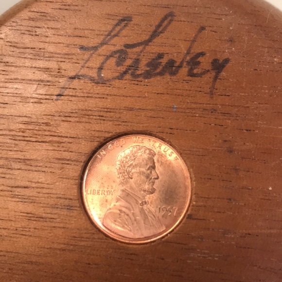 Vintage Signed/Penny Dated Lloyd Cheney Turned Exotic Hardwood Vase - Picture 9 of 12